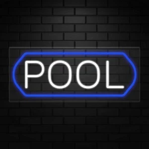 Insegna Piscina per Espositori Business | LED Flex Neon | 32"W x 13"H x 1"D - Foto 1 di 4