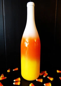 Botella de vino tinte de vino reciclado de Acción de Gracias, Halloween, Cosecha, Otoño CARAMELO MAÍZ - Imagen 1 de 2