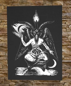 Baphomet Canvas Print / BACK Patch Goat Skull Pentagram Satanic of Mendes Occult - Picture 1 of 13