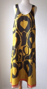 FELICITY BRAUN braun gold Seide Print Tank Kleid M L - Bild 1 von 3