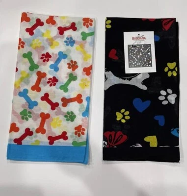 2 Pack Dog Lovers Bandana 22x22 In 100% Cotton For Human Or Canine Use - Image 1 of 4