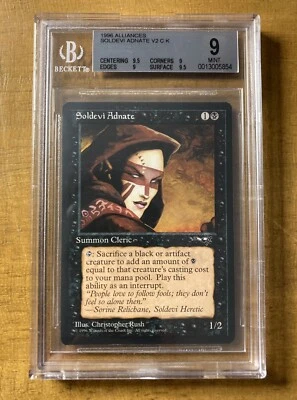MTG✨SOLDEVI ADNATE V2 ✨Alliances BGS QUAD 9’s++ MINT Common 1996 C. Rush Art - Image 1 of 2
