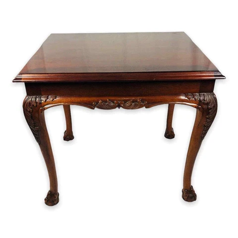 Lane Claw Foot Ball Chinese Chippendale Table Style 1435 05 Vintage Dark Wood Cover