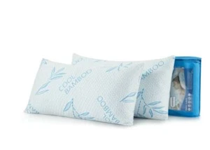 Bamboo Shredded Memory Foam Pillow Washble Cover 2 PACK Queen King Standard Size - Picture 1 of 10