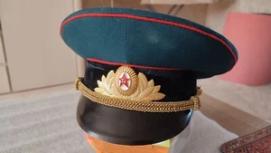 Vintage Soviet Military Officer Cap Hat Red Army Uniform USSR Big Size 56 S - Picture 1 of 8