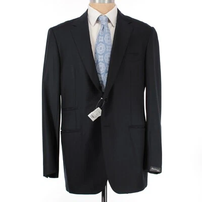 Abrigo deportivo Sartorio 100 % lana nuevo con etiquetas talla 56 EE. UU. 46R en azul marino liso Foto 1 de 4