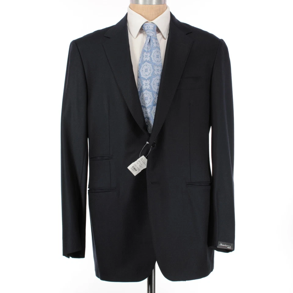 Abrigo deportivo Sartorio 100 % lana nuevo con etiquetas talla 56 EE. UU. 46R en azul marino liso Foto 1 de 4