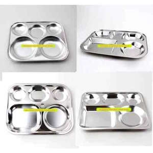 BANDEJA DE COMIDA PARA NIÑOS/BEBÉ COMPARTIMENTO BANDEJA PARA SERVIR ALIMENTOS Acero Inoxidable Dividido Fo - Imagen 1 de 5