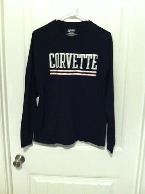 Mens Adult Long Sleeve Navy Blue Medium Corvette T-Shirt Gear for Sports Brand - Image 1 of 4