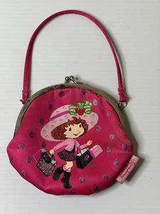 Mini borsa a mano con chiusura a bacio rosa fragola shortcake, punti glitter - Foto 1 di 6