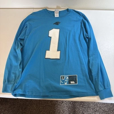 Can Newton Carolina Panthers #1 azul manga larga vintage Foto 1 de 2