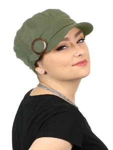 Cappelli Sciarpe & More Donna Chemio Cancro Newsboy Cappello Copertura Completa Berretto Lino Nuovo con etichette - Foto 1 di 9
