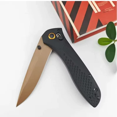 Cuchillo Plegable 710, Mango Aluminio Bloqueo Aixs Hoja Titanio Chapado en Oro Envío Gratis Foto 1 de 4