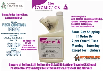 32 oz Cyzmic CS Pest Control Insecticide Generic Demand Bedbugs Fleas Ticks Etc - Image 1 of 4