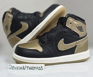 NIKE AIR Jordan 1 Retro Alto OG Negro Metálico Dorado Talla 8 2024 - Imagen 1 de 8