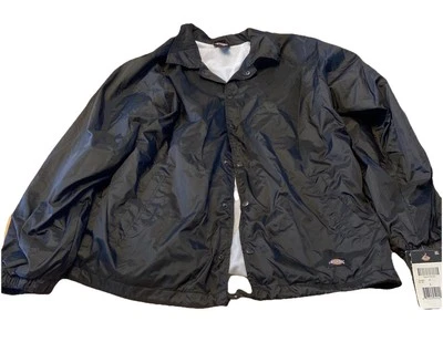 Dickies Snap Front 尼龙夹克-男式大号防水风衣外套 — 第 1/4 张图片