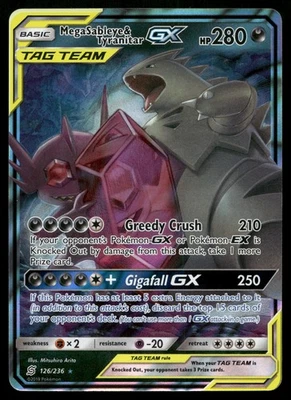 Mega Sableye & Tyranitar GX 126/236 Holo Rare Tag Team Unified Minds Pokemon MP - Image 1 of 3