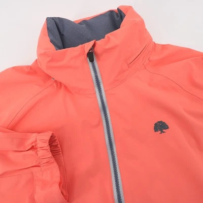 Chaqueta con capucha para lluvia de golf Zero Restriction rosa coral ligero cremallera completa para mujer XL Foto 1 de 4