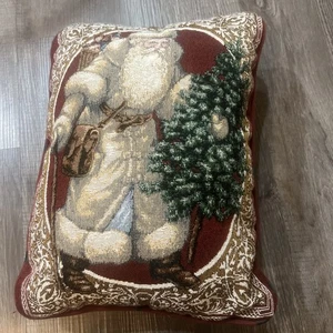 Tapiz Tejido Almohada Papá Noel, Estilo Victoriano Papá Noel, Precioso Detalle Navidad - Imagen 1 de 5
