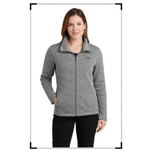 The North Face Womens Gray Fleece Full Zip Jacket Sweater L Soft Comfy - Picture 1 of 9