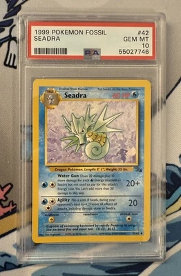 PSA 10 - Seadra 42/62 Fossil 1999 Uncommon Pokemon TCG - Image 1 of 2