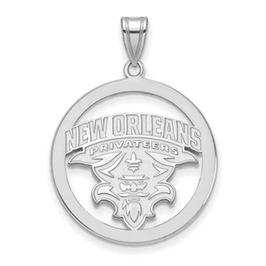 Ciondolo cerchio argento sterling LogoArt University of New Orleans U-N-O Extra LG - Foto 1 di 2