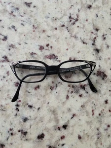 Vintage Cat Eye Eyeglasses Art Craft Prescription Lens Black Aluminum USA 46□18 - Picture 1 of 12