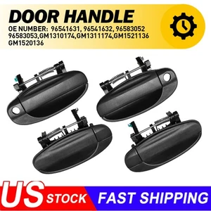 Door Handle 2004-2008 for Chevrolet Aveo Assembly Front Rear LH RH Outer Black - Picture 1 of 10