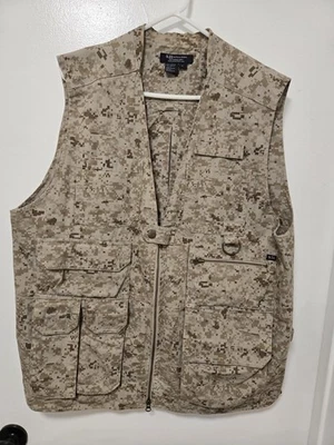 5.11 Tactical Men Vest L Beige Camouflage Button Sleeveless Cotton Pockets - Image 1 of 4