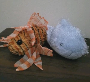 Ganz Webkinz Lot of 2 Sea Animals Lionfish Whale Plush Stuffed Animals No Codes - Picture 1 of 7