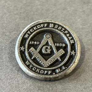 Vtg Masonic Lodge 287 F&AM Wyckoff New Jersey Lapel Pin - 40 Years 1949-1989 - Picture 1 of 11