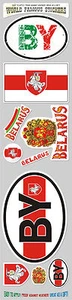 Belarus 10 stickers set Belarusian flag decal bumper sticker car bike laptop - Imagen 1 de 1