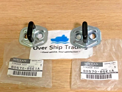 Nissan Genuine 240SX Skyline R32 Maxima Door Lock Striker Plate Pair OEM JDM - Image 1 of 4