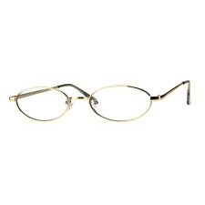 Clear Lens Glasses Skinny Oval Metal Frame Unisex Eyeglasses UV 400