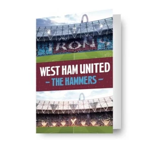 WEST HAM FC BIRTHDAY 3D-EFFECT LENTICULAR CARD, ENVELOPE INCLUDED, LONDON STADIU - Picture 1 of 3