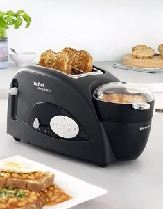 Tefal TT552842 NEW 2 Slice Wide Slot Toast 'n' Egg 'n' Beans Toaster 1200W Black - Picture 1 of 8