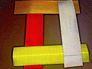 20cm Strip Reflective Tape Hex Fluro Hi Vis Safety Road Sign Bollard - 5cm Width - Picture 1 of 9