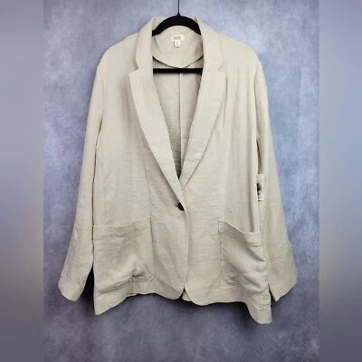 Blazer informal para mujer ANA A New Approach mezcla de algodón y lino talla XL Foto 1 de 4