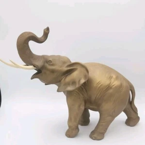 Antiguo Raro Royal Dux Bohemia Elefante Rosa Triángulo "E" 1900 Tronco Dorado - Imagen 1 de 17