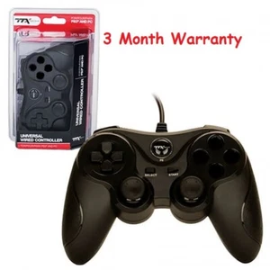 TTX Tech PC and PlayStation 3 PS3 USB Wired Controller Black Brand New - Picture 1 of 4