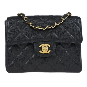Chanel Black Calfskin Mini Classic Square Flap Shoulder Bag 17 165224 - Picture 1 of 10