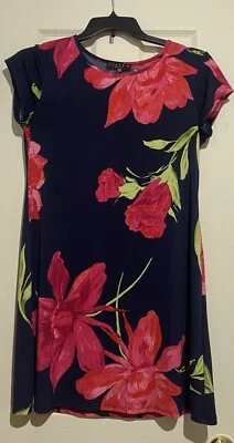 Tiana B. Women's Multicolor Floral Short Sleeve Stretch Shift Dress Size 10 - Image 1 of 4