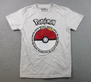 Pokemon Shirt Girls Medium Short Sleeve Gray Flip Sequin Tee Gotta Catch Em All - Picture 1 of 10