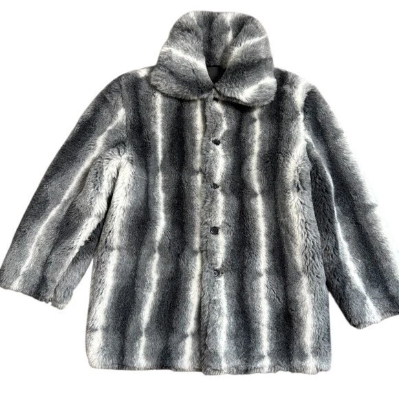 Komitor Womens PRE-OWNED MEDIUM Faux Fur CHINCHILLA Reversible Coat MID-LENGTH - Image 1 of 4