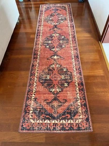 Non-Slip Runner Rug, Washable Runner Rug, Antique Pattern Rug, 2.6x10 ft Rug - Picture 1 of 8