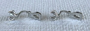Australian Crystal Platinum Plated Clip-on Earrings Silver-toned New w/out Tags - Picture 1 of 6