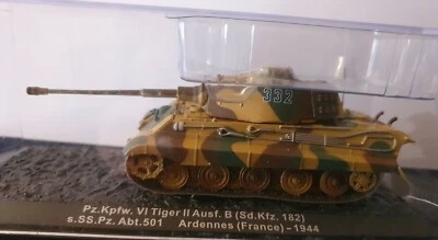 Altaya Military Tank Pz.Kpfw. VI Tiger II Ausf.B Ardennes 1944  Die Cast Model  - Image 1 of 4