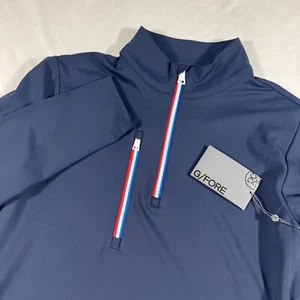 G/FORE Herren Small Golf 1/4 Zip Daytona Pullover Langarm Oberteil Blau Rot Weiß M - Bild 1 von 7