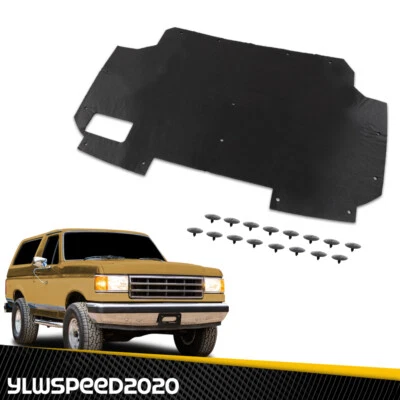 Almohadilla aislante capó Bronco con clips apta para Ford F-150 F250 F350 1987-1991 Foto 1 de 4