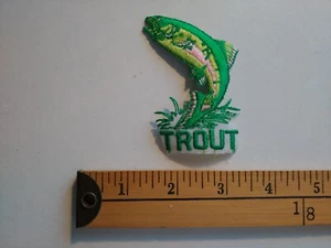 1 RARE 70S TROUT  FISH SPECIES FISHERMAN FLY FISHING PATCH CREST - Picture 1 of 1